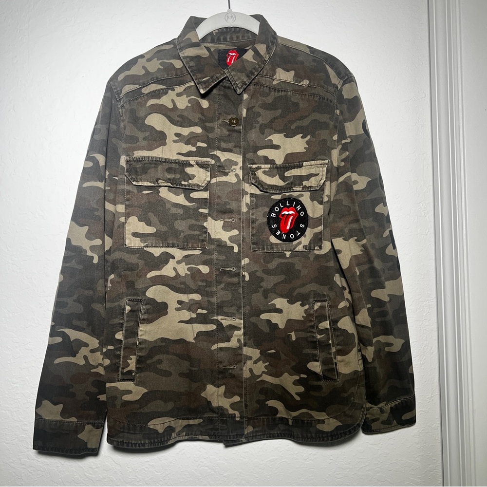 Forever 21 Rolling Stones Lightweight Camouflage Jacket